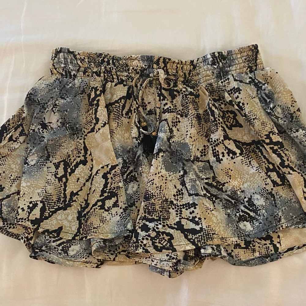 RAGA Snakeskin Flowy Shorts
